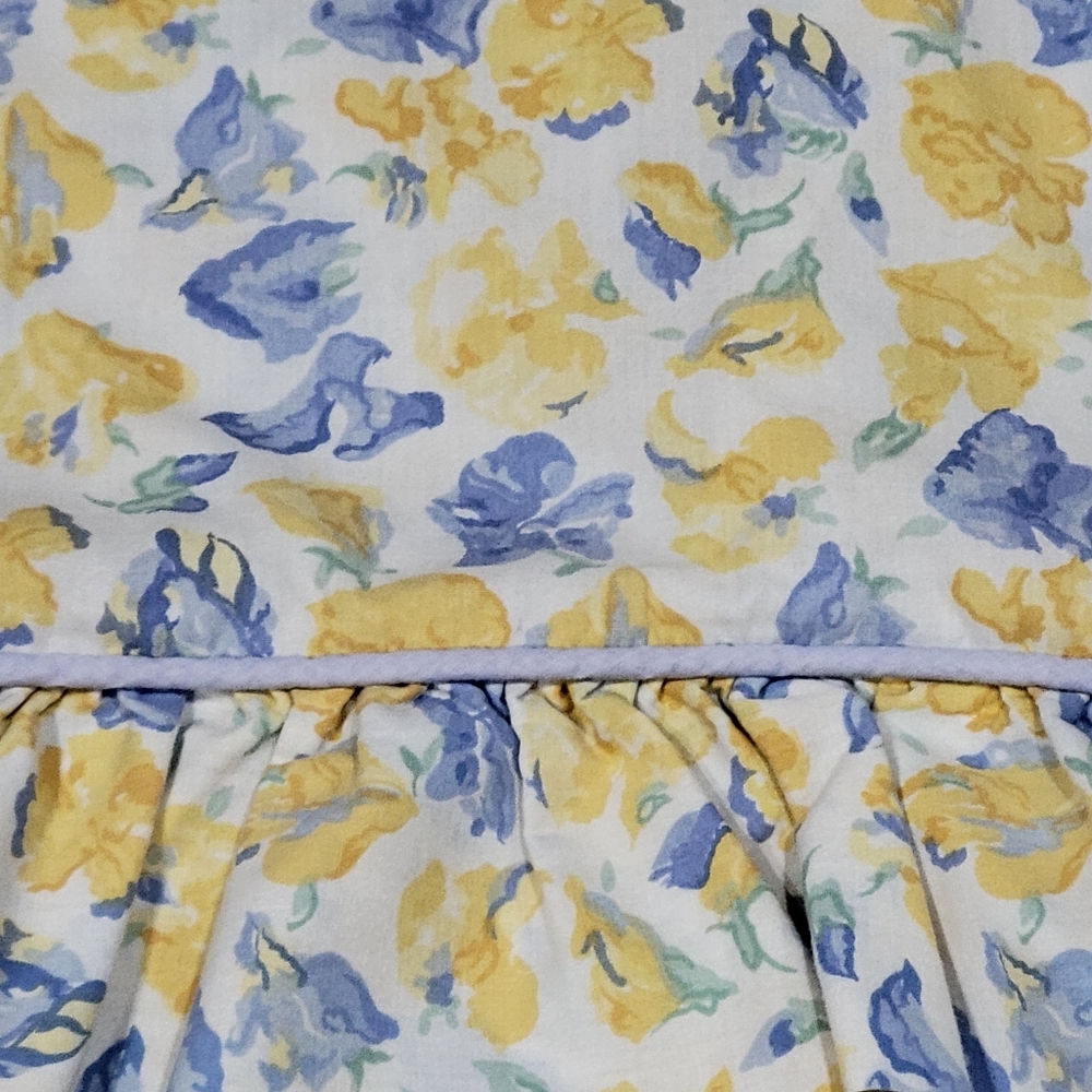 Laura Ashley Charlotte confetti yellow blue ruffled border pillow sham standard - Picture 4 of 12